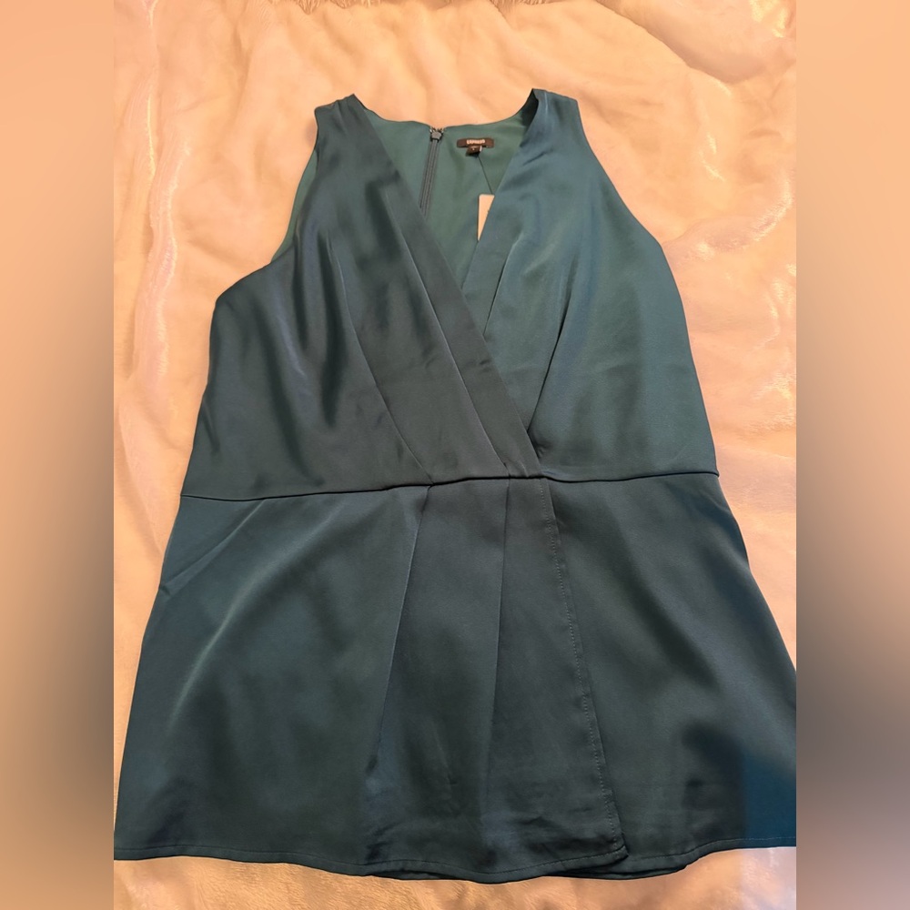 Express Teal Sleeveless Wrap Top - Picture 7 of 10